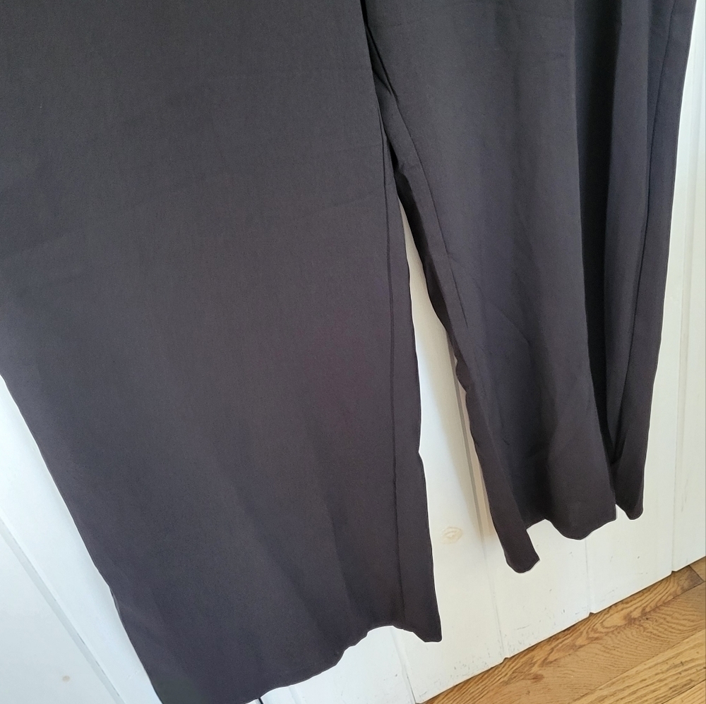 Pretty garden Puff Sleeve Wide Leg Belted Black Jumpsuit Size XL - Picture 8 of 15